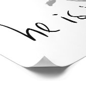 hij is verrezen pasen lds modern zwart wit poster (Hoek)