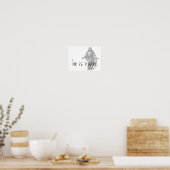 hij is verrezen pasen lds modern zwart wit poster (Keuken)