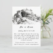 "Hij is verrezen" Pasen uitnodiging (Staand voorkant)