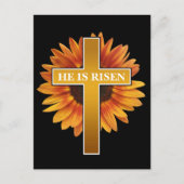 HIJ IS VERREZEN PASEN VIERING KRUIS BRIEFKAART (Voorkant)