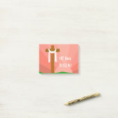 Hij is verrezen post-it® notes (Op bureau)