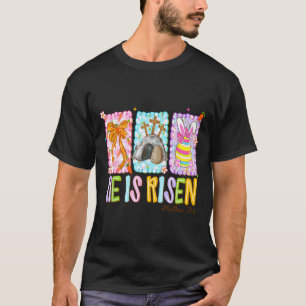 Hij is verrezen preppy pasen christelijk jesus gel t-shirt