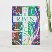 Hij is verrezen Pretty Religious Inspirivity Pasen Kaart (Voorkant)