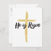 Hij is verrezen, religieus Briefkaart (Voorkant / Achterkant)