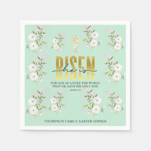 Hij is verrezen religieus Christelijk citaat Mint Servet