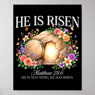 Hij is verrezen religieus christelijk paasfeest je poster