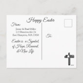 Hij is verrezen, religieus kruist het Briefkaart v (Achterkant)