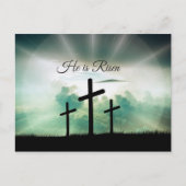 Hij is verrezen, religieus kruist het Briefkaart v (Voorkant)