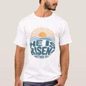 Hij is verrezen - Retro Christelijk T-shirt (Voorkant)