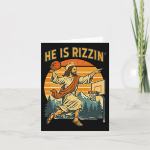 Hij is verrezen Rizzin Easter Christelijk Faith Je Kaart