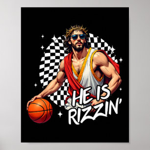 Hij is verrezen Rizzin' Paasjezus Christelijk Gelo Poster