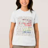 Hij is verrezen Tri-Blend shirt (Voorkant)