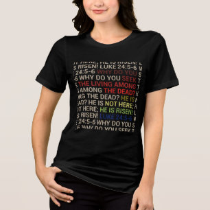Hij is verrezen Tri-Blend shirt