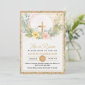 Hij is verrezen Waterverf paasbloemen, religieus Aankondiging (Staand voorkant)