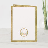 Hij is verrezen Waterverf paasbloemen, religieus Notitiekaartje (Achterkant)