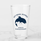 Hij is verslaafd aan Navy Gevist vrijgezellenfeest Glas (Voorkant)