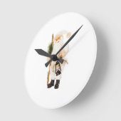 HIJ IS VINGAGE EN BEAUTIFUT IN WITTE SANTA-KLOT RONDE KLOK (Hoek)