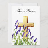 Hij is Waterverf Paaslavendelkruis Kaart (Voorkant)