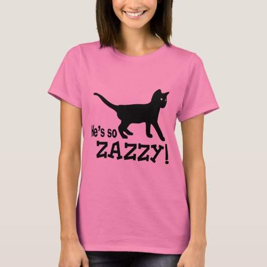 Hij is zo Zazzy - Cat Lover T-shirt (Voorkant)