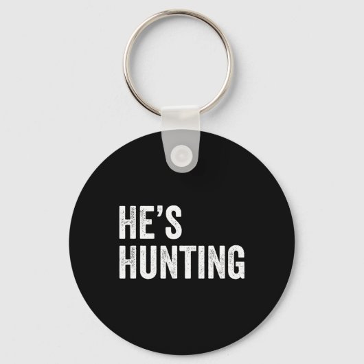 Hij jaagt op grappige cadeaus 4 sleutelhanger (Voorkant)