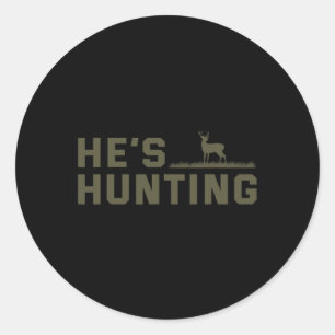 Hij jaagt ronde sticker