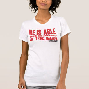 Hij kan Christelijk bijbeltje T Shirt - rood en zw