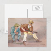 Hij kan die gitaar zeker spelen. briefkaart (Voorkant / Achterkant)