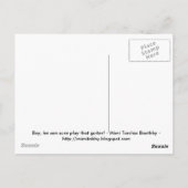 Hij kan die gitaar zeker spelen. briefkaart (Achterkant)