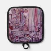 Hij kan een woonkamer van mij maken pannenlap (Voorkant)