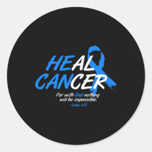 Hij kan kanker Alopecia sensibiliseren Maand Gift Ronde Sticker