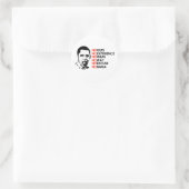 HIJ KAN NIET RONDE STICKER (Tas)