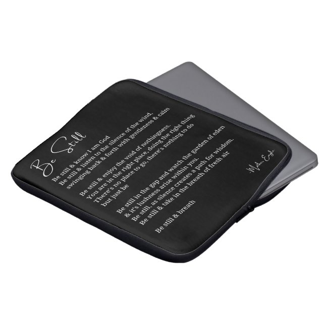Hij kent het gedicht Black White Laptop Sleeve (Voorkant top)