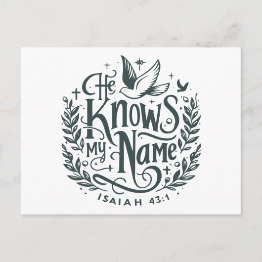 Hij kent mijn naam briefkaart (Voorkant)