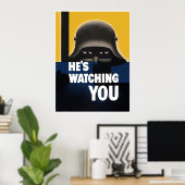 Hij kijkt naar je — grens poster (Thuiskantoor)