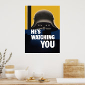 Hij kijkt naar je — grens poster (Keuken)