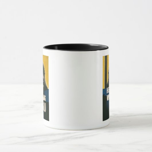 Hij kijkt naar jou mok (Midden)