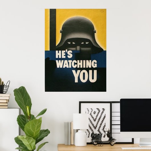 Hij kijkt naar jou poster (Thuiskantoor)