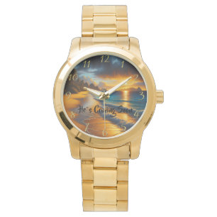 HIJ KOMT BINNENKORT Christian Faith oceaan Horloge