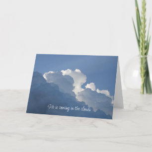 Hij komt in de wolken Christelijke citaat Kaart