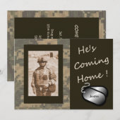 Hij komt op de thuiswelkomstplaats van de Militair Kaart (Voorkant / Achterkant)