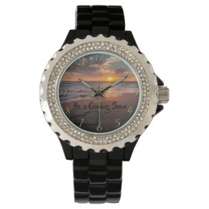 HIJ KOMT SNEL Christelijke Faith oceaan. Horloge
