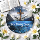 HIJ KOMT SOON Jezus in het rimpelwater. Grote Klok