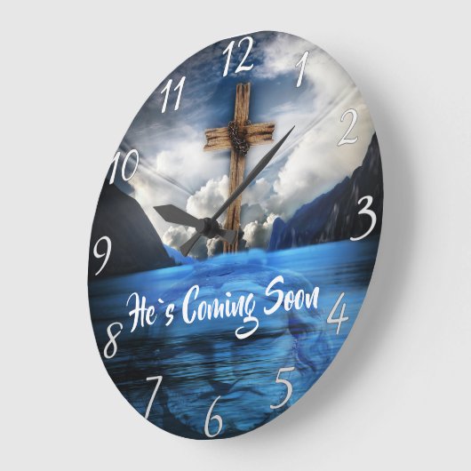 HIJ KOMT SOON Jezus in het rimpelwater. Grote Klok (Hoek)