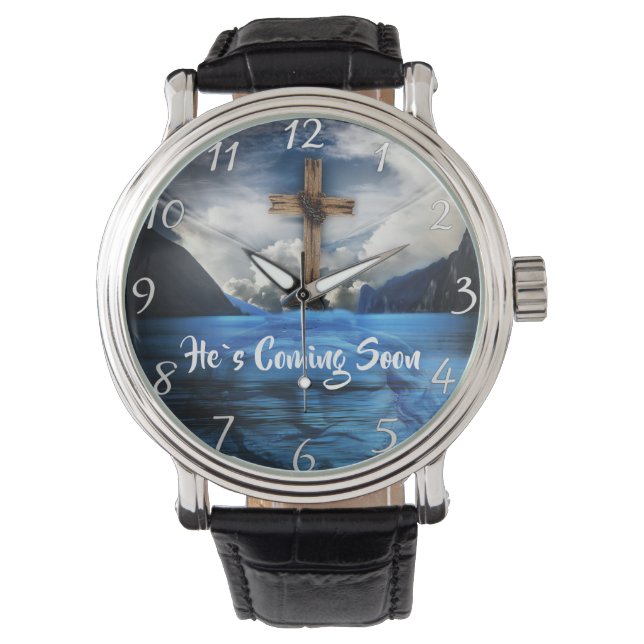 HIJ KOMT SOON Jezus in het rimpelwater. Horloge (Voorkant)