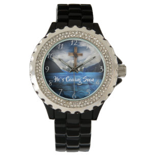 HIJ KOMT SOON Jezus in het rimpelwater. Horloge