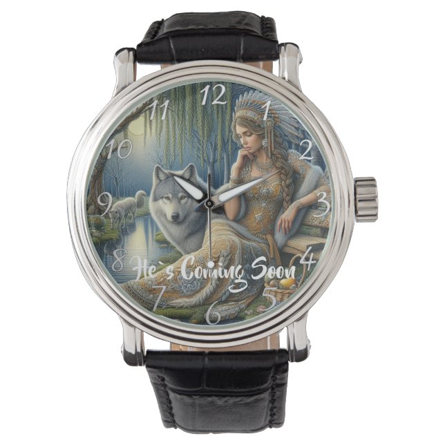 HĲ KOMT SOON oude boom   Horloge (Voorkant)