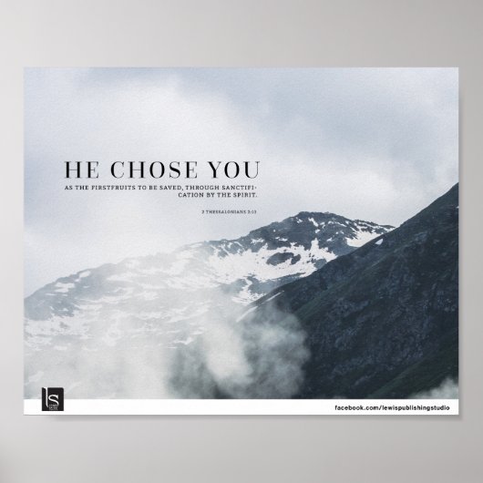 Hij koos u (1 Thessaliërs 2:13) Poster (Voorkant)