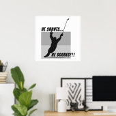 hij laat de scores hockey zien poster (Thuiskantoor)