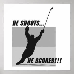 hij laat de scores hockey zien poster