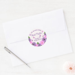 Hij laat haar hart fladderen Vlinder Bruidsdouche Ronde Sticker